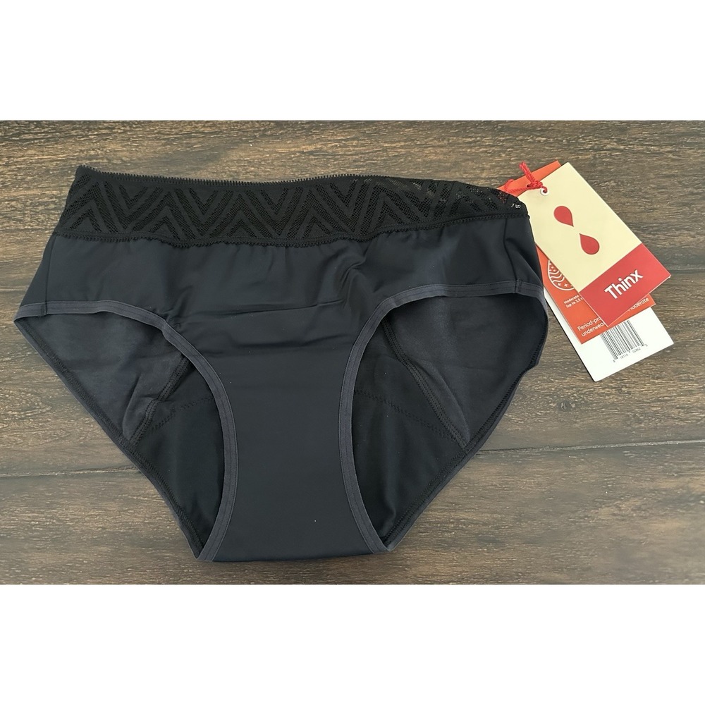 Thinx Hiphugger Leakproof Period Panties Size S Black NWT